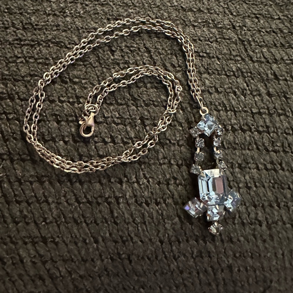 Vintage 1950’s crystal earring converted to necklace